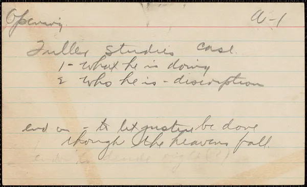 [Thomas O'Connor?] autograph note, [Boston, Mass., July-August 1927]