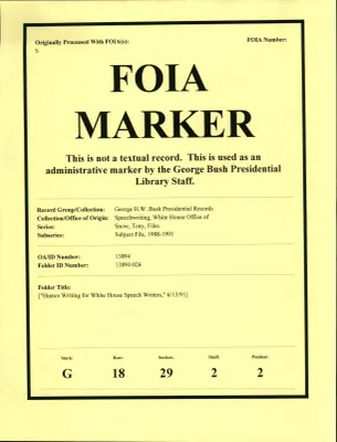 ["Humor Writing for White House Speech Writers," 6/13/91]
