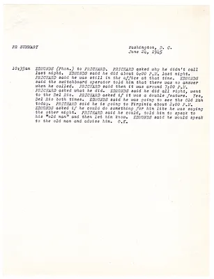 Summary of Telephone Conversation Between Edward F. Prichard, Jr., and James Edmonds