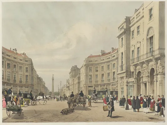 London As It Is:  Regent Street, looking towards the Duke of York's Column