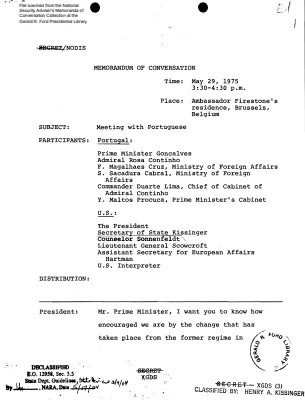 May 29, 1975 - Ford, Kissinger, Portuguese Prime Minister Goncalves