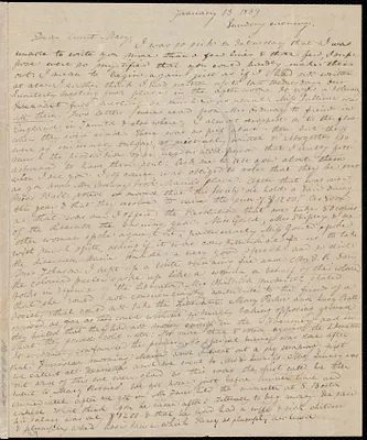 Letter from Anne Warren Weston, [Boston, Mass.], to Mary Weston, January 13, 1839, Sunday evening