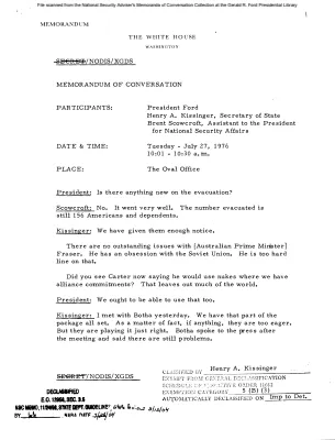 July 27, 1976 - Ford, Kissinger, Scowcroft