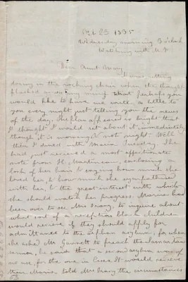 Letter from Debora Weston to Mary Weston, Feb. 23, 1835, Wednesday morning 3 o'clock, watching with M.F