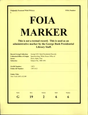 New York GOP 6/22/89 [OA 8747]