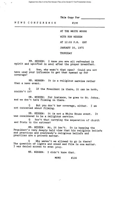 Press Secretary Briefings, 1/30/75