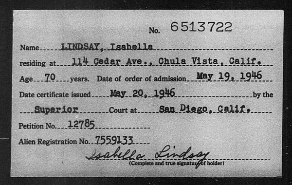 Lindsay, Isabella - 1946