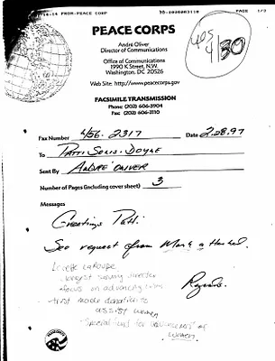 HRC [Hillary Rodham Clinton] Jordan Peace Corps 4/20/97