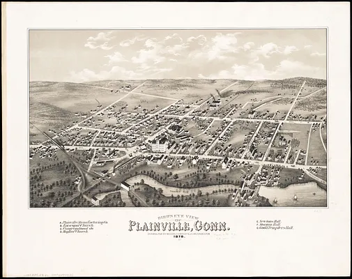 Bird's eye view of Plainville, Conn