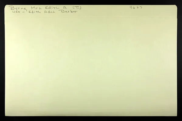 Byrne, Mrs. Edith A. (T.) nee Edith Adah Barber