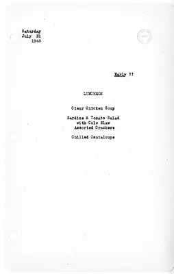 White House Luncheon Menu