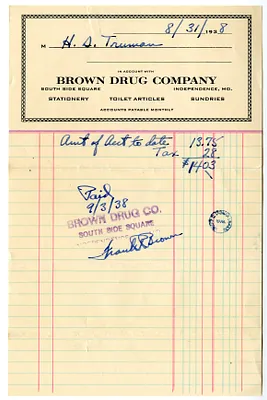Bill from Brown Drug  Company