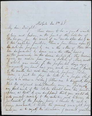 Parke Godwin autograph letter signed to John Sullivan Dwight, New York, December 8, 1848