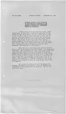 Informal remarks of the President to the Executive Committee of the National Committee of Independent Voters for Roosevelt