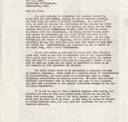 Letters Sent to Dr. S.C. Lind, March 21, 1938