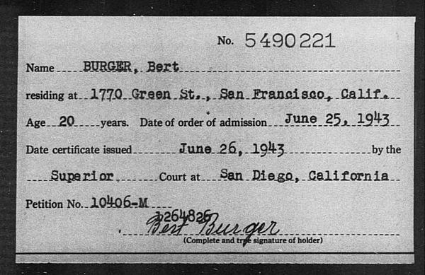 Burger, Bert - 1943