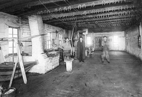 Blacksmith Shop Interior, Webster City, 1905