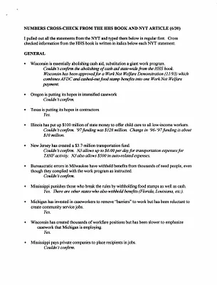 Welfare - TANF - July 1, 1997 Implementation