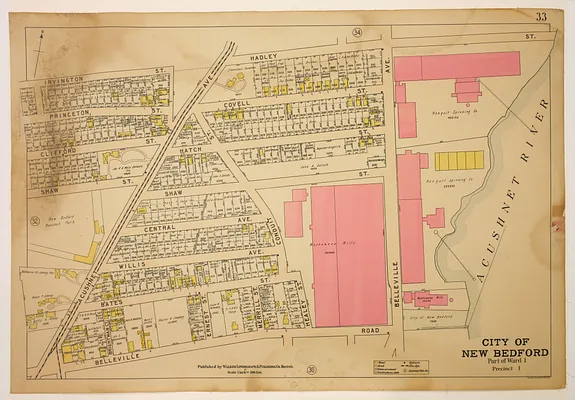Atlas of the City of New Bedford, Part of Ward 1, Precinct 1, plate 33
