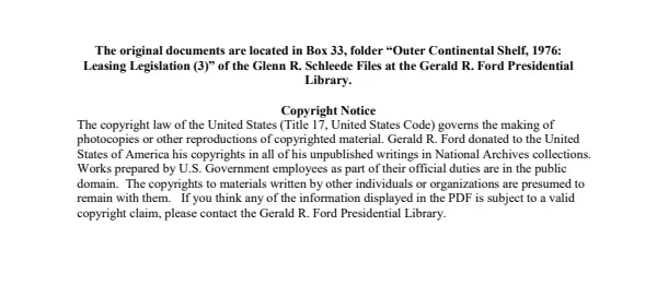 Outer Continental Shelf, 1976: Leasing Legislation (3)