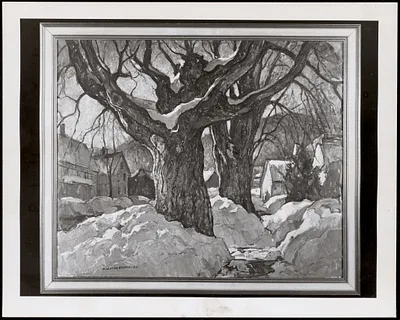 Winter in Conway by W. Lester Stevens, oil