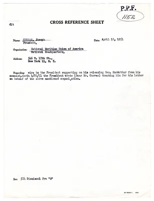 Cross Reference Memorandum