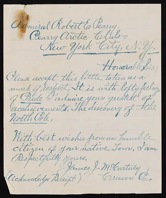 Poems and Letters relating to Peary's 1909 North Pole Expedition