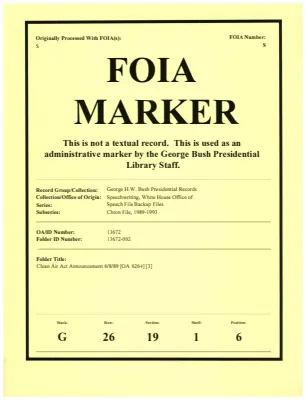 Clean Air Act Announcement 6/8/89 [OA 6264] [3]