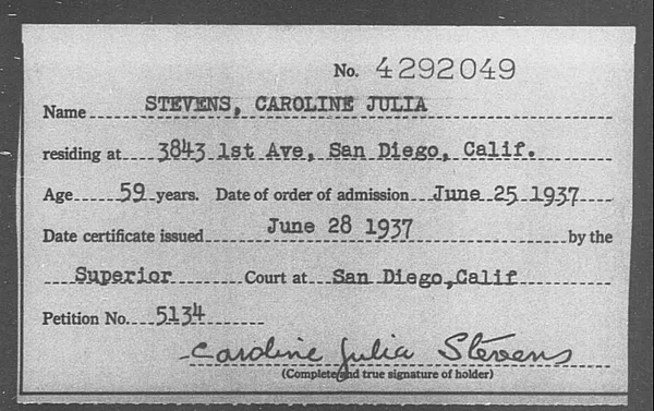 Stevens, Caroline Julia - 1937