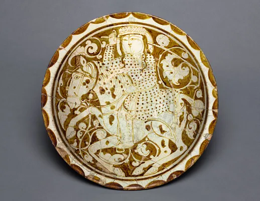 Luster Dish with Polo Player