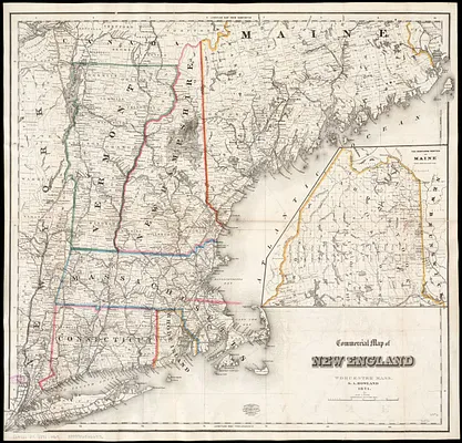 Commercial map of New England