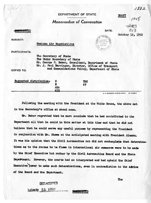 Memorandum of Conversation with Secretary of State Dean Acheson, David Bruce, George P. Baker, and J. Paul Barringer