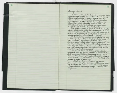 Handwritten journal entry for February 16, 1969