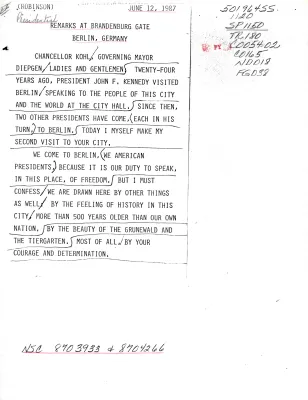 Remarks at Brandenburg Gate, Berlin, Germany [President's Speaking Copy]