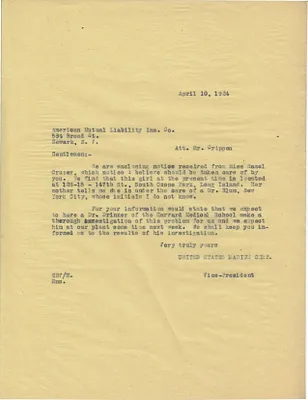 Letters Sent to Mr. Crippen, April 10, 1924