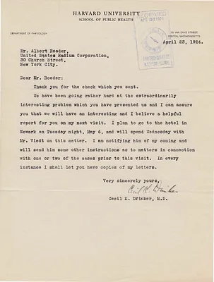Letters Received to Albert Roeder [A. Roeder], April 23, 1924