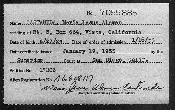 Castaneda, Maria Jesus Aleman - 1953