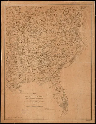 Map of the south Atlantic coast and a portion of the territory tributary thereto