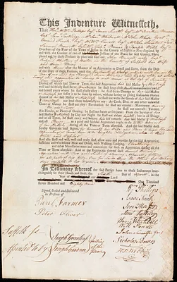 John Burrell indentured to apprentice with Richard Whellen [Wheelan] of Boston, 6 April 1781