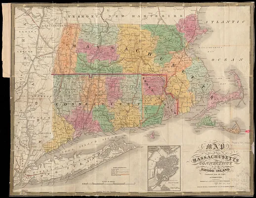 Map of Massachusetts, Connecticut and Rhode Island constructed from the latest authorities