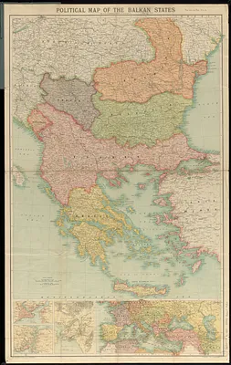 Political map of the Balkan States