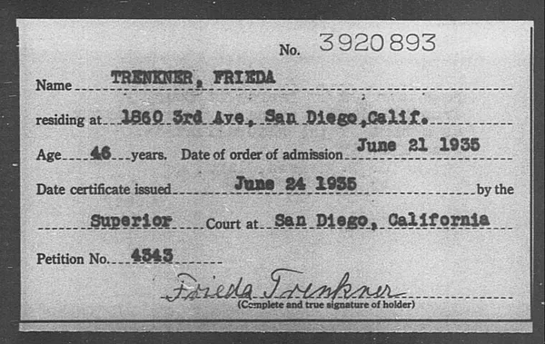 Trenkner, Frieda - 1935