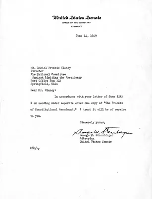 Letter from George Straubinger to Daniel F. Clancy