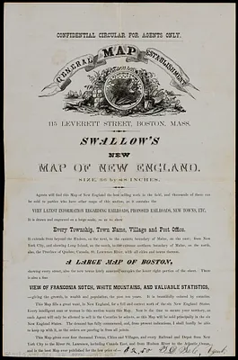Confidential circular for agents only, Swallow's new map of New England