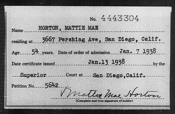 Horton, Mattie Mae - 1938