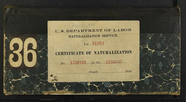 Volume 36, Certificates 1250101 - 1250150, 1920