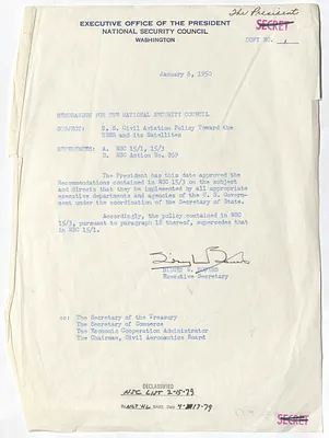 Memorandum from Sidney Souers to the National Security Council