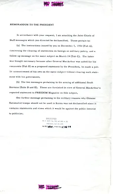 Memorandum for the President