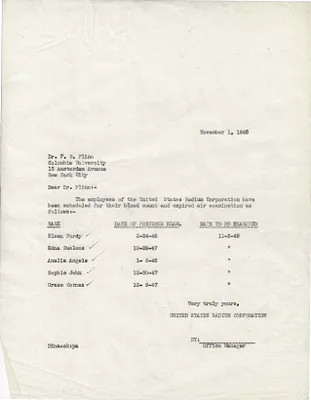 Letters Sent to Dr. F.B. Flinn [Dr. Frederick B. Flinn], November 1, 1948