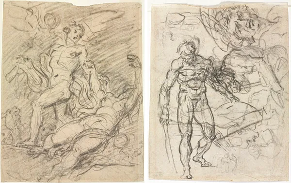 Orpheus and Eurydice (recto); Figure Studies (verso)